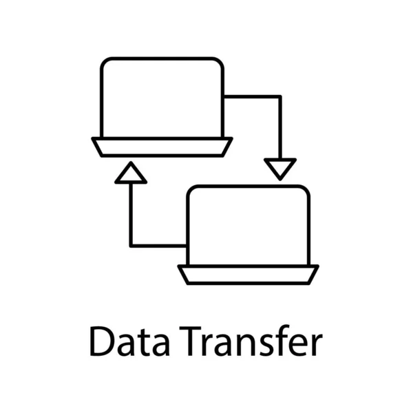 トレンドスタイルのデータ転送アイコン ラインベクトル — ストックベクタ