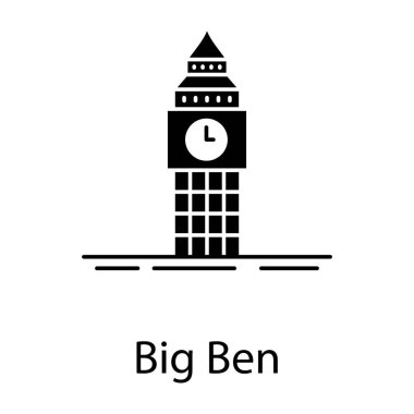 Glyph tasarım vektörü Big ben kulesi 
