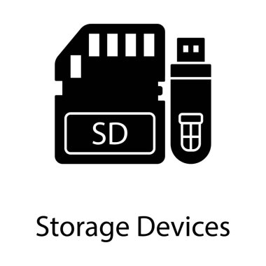 Veri depolama aygıtları, bellek kartı simgesinde usb