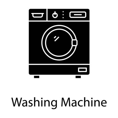 Çamaşır makinesi elektrikli alet simgesi katı tasarım 