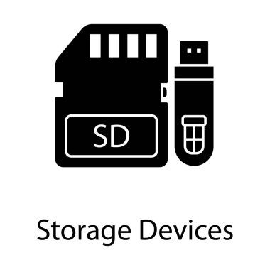 Veri depolama aygıtları, bellek kartı simgesinde usb