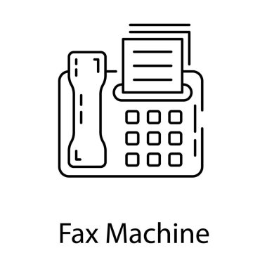 Elektrik aygıtı, faks simgesi satır tasarımında 