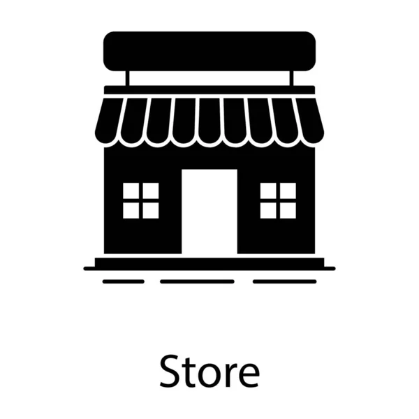 Edificios Del Mercado Icono Arquitectura Tienda Diseño Sólido — Vector de stock