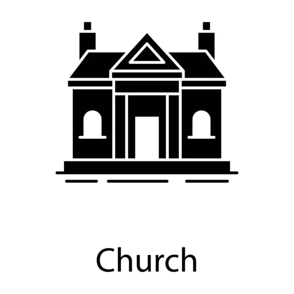 Katolická Kaple Architektura Kostel Budova Ikona Glyf Design — Stockový vektor