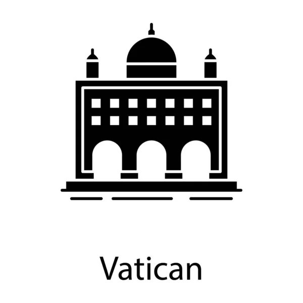 Catedral Igreja Roma Marco Ícone Cidade Vaticana Design Glifo —  Vetores de Stock