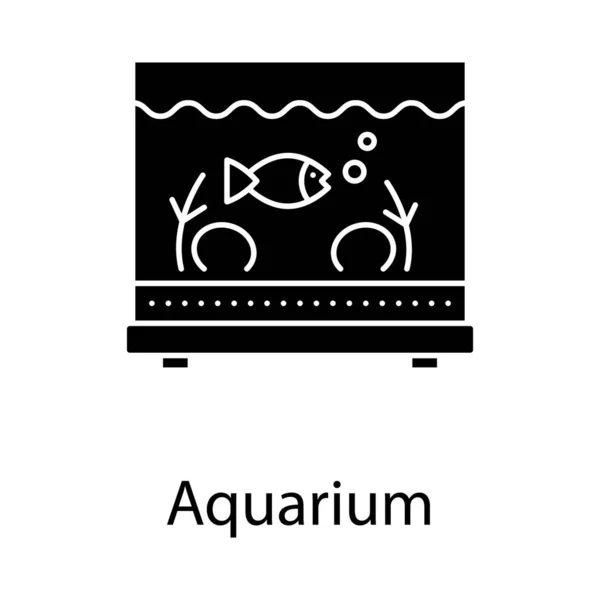Innendekoration Aquarium Symbol Glyphen Stil — Stockvektor