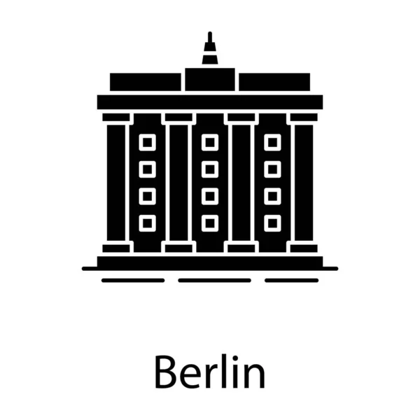 Ciudad Capital Alemania Icono Del Monumento Berlín Diseño Sólido — Archivo Imágenes Vectoriales