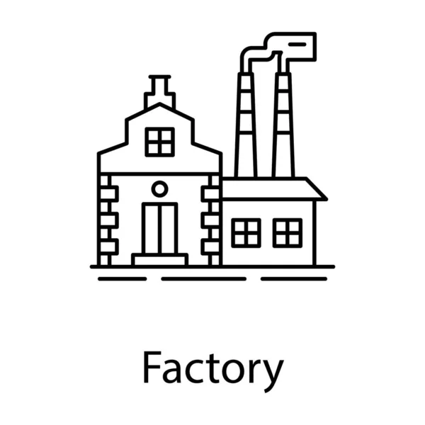 Unidad Planta Fabricación Diseño Línea Estilo Vectorial Fábrica — Archivo Imágenes Vectoriales