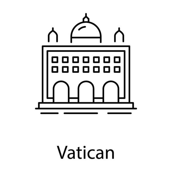Catedral Igreja Roma Marco Ícone Cidade Vaticana Linha Design —  Vetores de Stock