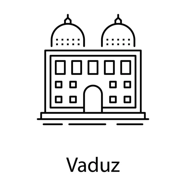 Capital Liechtenstein Icono Del Fuerte Vaduz Estilo Línea — Vector de stock