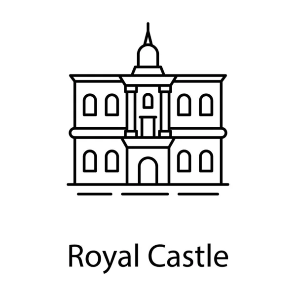 Royal Castle Warsaw Line Vector Style — Stock Vector