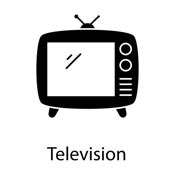 Retro Fernseher Solidem Design — Stockvektor