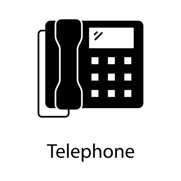 Устройство голосовой связи, значок телефона в твердом векторном дизайне
 