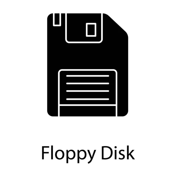 Storage Device Tool Solid Design Floppy Disc Icon — Stock Vector