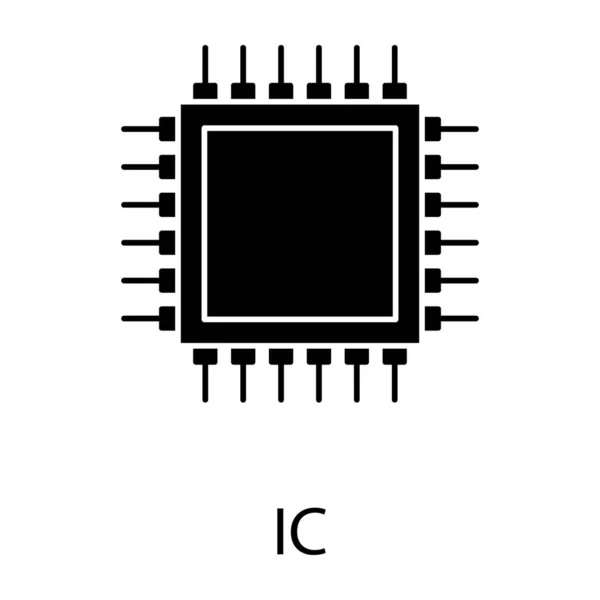 固体矢量风格的集成芯片图标 — 图库矢量图片