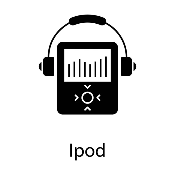 Sound Media Tool Tragbares Ipod Icon Solidem Design — Stockvektor