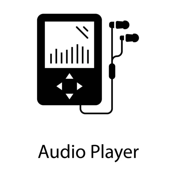 Herramienta Medios Sonido Icono Reproductor Audio Diseño Sólido — Vector de stock