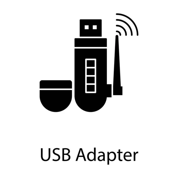 Elektrische Hardware Usb Adapter Symbol Glyphen Design — Stockvektor