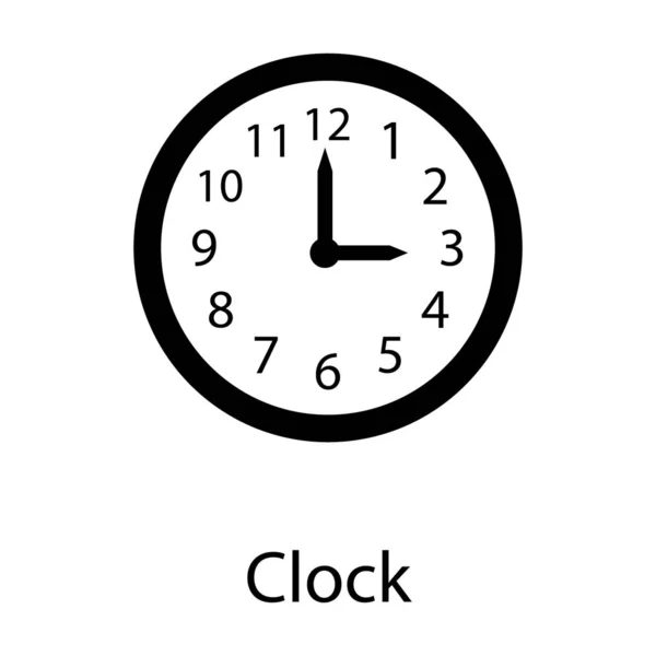 Icono Reloj Analógico Colgante Pared Diseño Glifo — Vector de stock