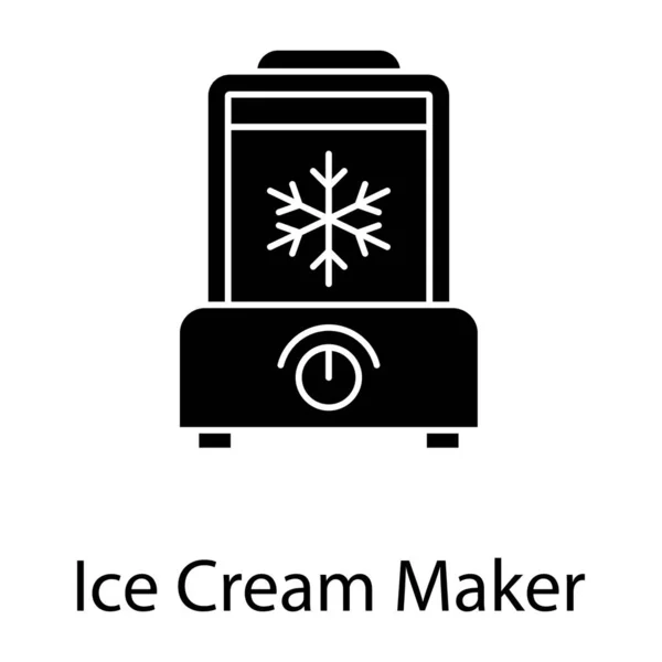 Tiefkühlautomat Eismaschine Gefüllt Ikone Stil — Stockvektor