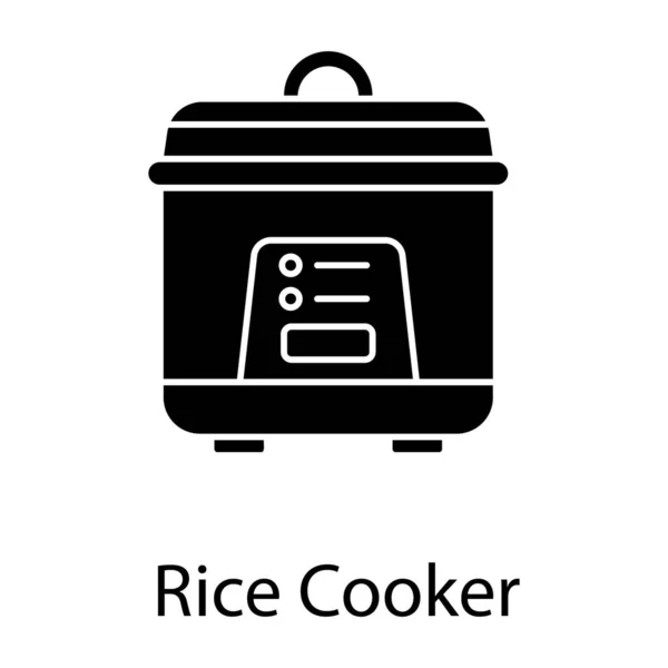 Une Cuisine Antiadhésive Ustensiles Cuisine Riz Cuiseur Rempli Style — Image vectorielle