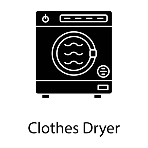 Waschmaschine Wäschetrockner Elektrogeräte Symbol Solidem Design — Stockvektor