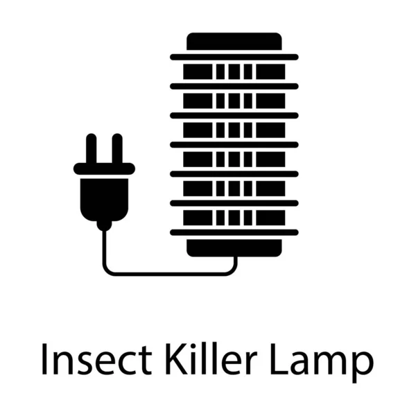 Inicio Entrada Insecto Asesino Lámpara Colgante Sólido Estilo Vector — Archivo Imágenes Vectoriales