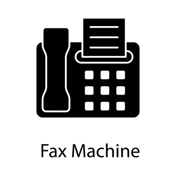 Electric device, fax icon in glyph design