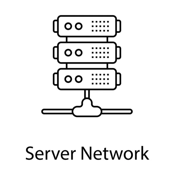 Datenhosting Racks Server Netzwerk Vektor Line Icon Design — Stockvektor