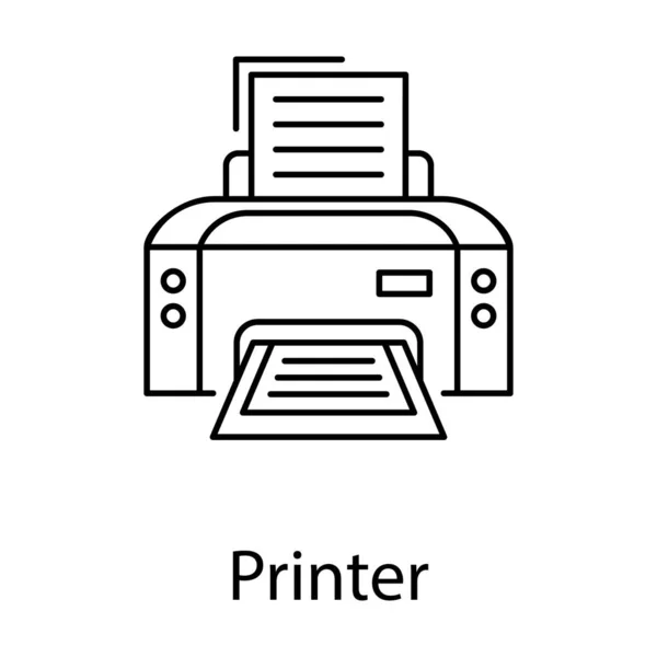 Bureau Afdrukken Document Apparatuur Printer Pictogram Lijn Ontwerp — Stockvector