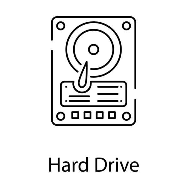 Disc Player Σχεδιασμός Γραμμής Του Εικονιδίου Του Σκληρού Δίσκου — Διανυσματικό Αρχείο