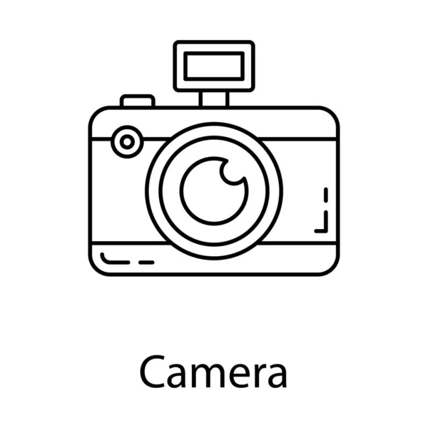 Digital Instant Camera Icon Line Design Photography Concept — Stock Vector