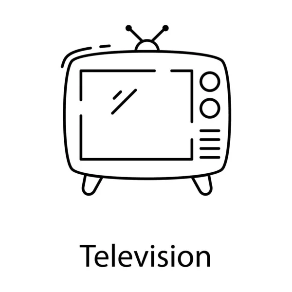 Vecteur Télévision Rétro Dans Conception Ligne — Image vectorielle
