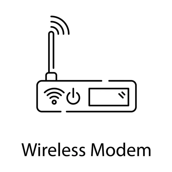 인터넷 Wifi Modem Gadget Line Design — 스톡 벡터