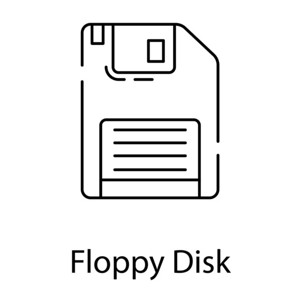 Outil Périphérique Stockage Conception Ligne Icône Disquette — Image vectorielle