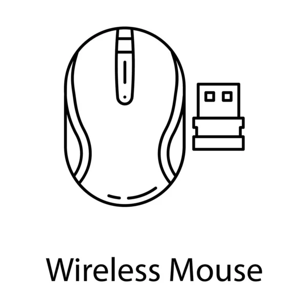 Computer Hardware Equipment Wireless Mouse Icon Design — Stock Vector