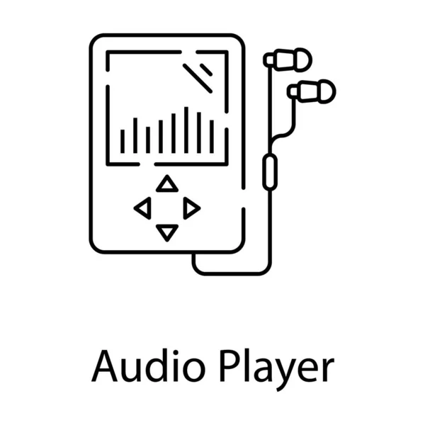 Geluidsmedia Tool Audio Speler Pictogram Lijn Ontwerp — Stockvector