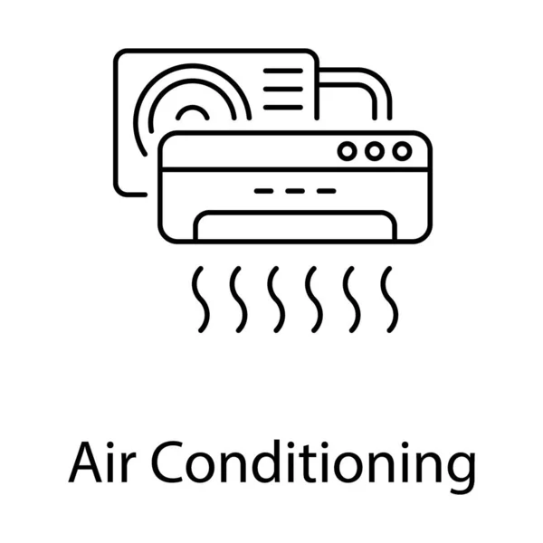 Elettrodomestico Icona Del Condizionatore Aria Nel Design Della Linea — Vettoriale Stock