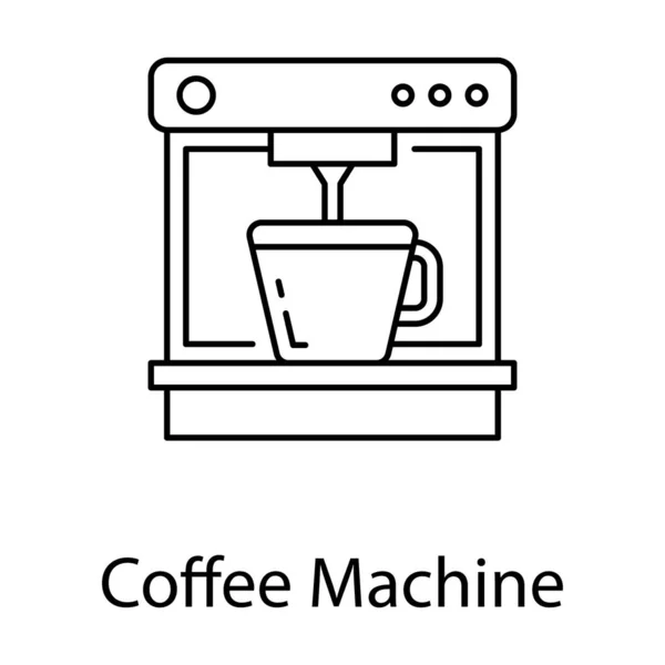 Elektrische Apparatuur Koffiezetapparaat Pictogram Lijn Ontwerp — Stockvector