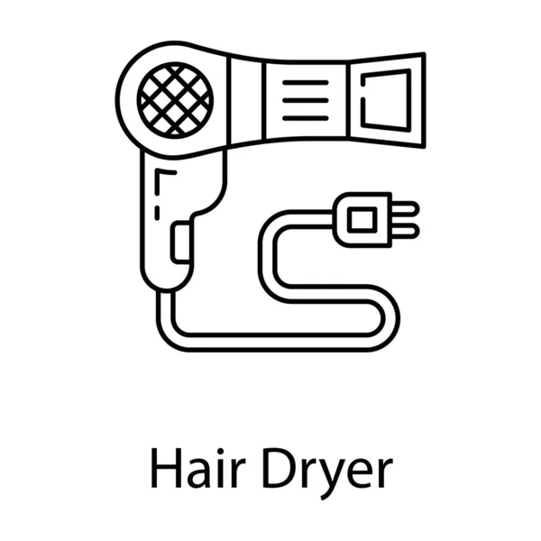 Електрообладнання Стрижки Волосся Іконка Лінії Фену Векторний Дизайн — стоковий вектор