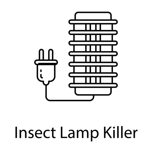Inicio Entrada Insecto Asesino Lámpara Colgante Línea Vector Estilo — Vector de stock