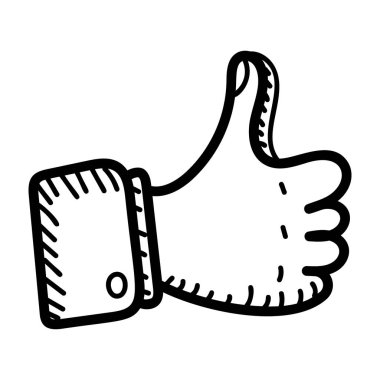 Baş parmağının tasarımı olan bir el hareketi. 