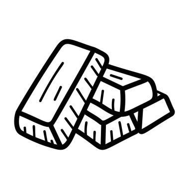 Altın yığın vektörünün elle çizilmiş tasarımı 