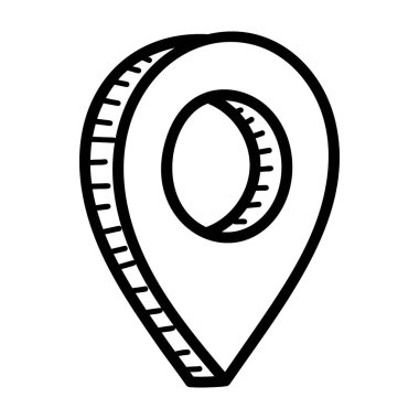 Konum broşu çizimi, harita navigasyon kavramı 