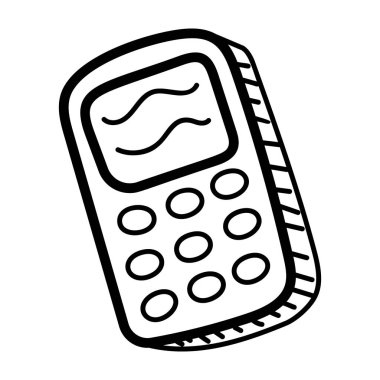 Cep telefonu simgesi, el çizimi vektör tasarımı 