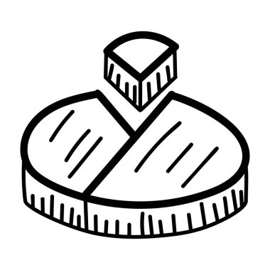 İş bilgi simgesi, pasta grafiği vektör el çizimi tasarımı 