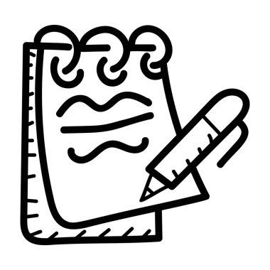 Elle çizilmiş kalem simgesi, eğitim projeleri için en uygun kavram.