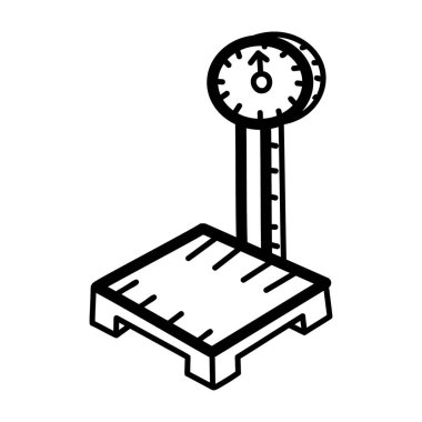 Endüstriyel ağırlık ölçeği, elle çizilmiş vektör tasarımı 