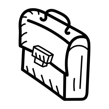 Evrak çantası olarak da bilinen iş portföyü vektörü, el çizimi vektörü 