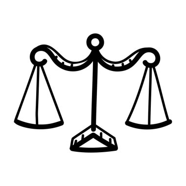 Adalet ölçeği vektörü beyaz arkaplanda izole edildi 